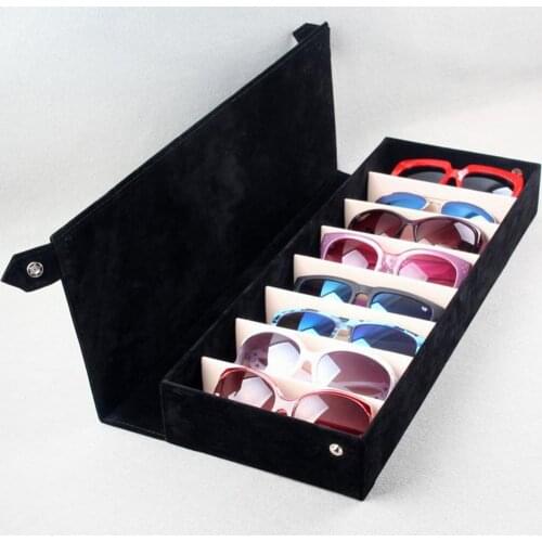 Fashion durable 8 Grids Eyeglass Sunglasses Storage Box Display Grid Glasses Stand Case Eyewear Accessories