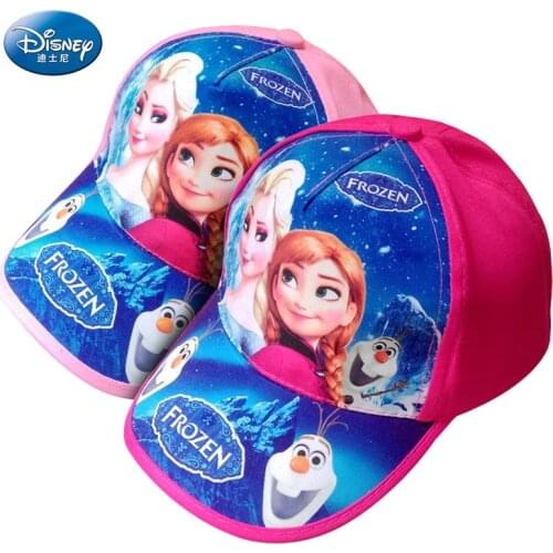 Disney Baby Girls Hat Cartoon Frozen Elsa Pattern Hats Children Baseball Cap Sun Protect Caps Bone Toddler 3-8Y Kids Caps Girl