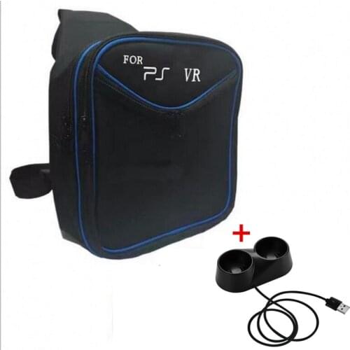 Travel Storage Bag For SONY PSVR PS4VR PS4 VR Helmet Glass PS Move+Dual USB Charging Dock Station Stand for PS VR Controller