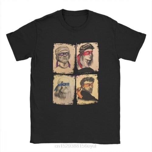 Science Turtles T-Shirt Men Mutant Ninja Short Sleeve Humor Round Neck Cotton Funny Tops Printed Graphic T Shirt4XL5XL