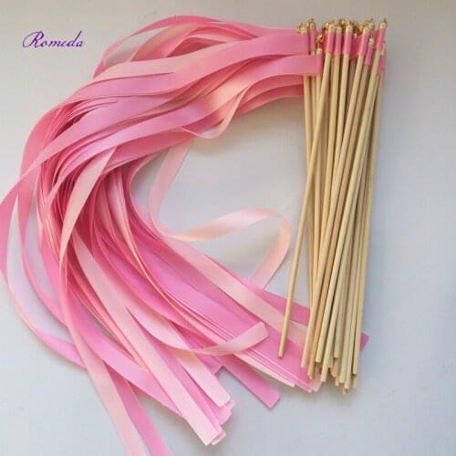 Hot sell Pink and light pink Stain Ribbon Bell Wands Wedding Wands stickers For Wedding Party