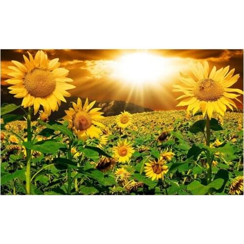 Customized 3d photo wallpaper for walls 3 d wall murals Sunflower bucolic landscape paintings home decor for living room