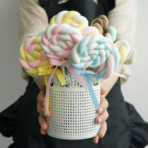 Simulated Lollipop Artificail Candy Simulation Cotton Fake Cake Shop Window Display Prop Photography Background