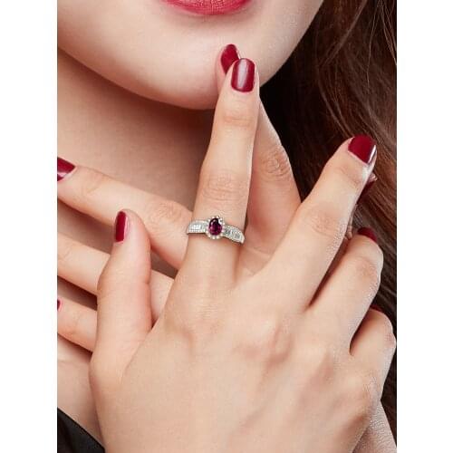925 Silver Rings Luxury Jewellery For Women With Natural garnet，Garnet Red Personality，Wedding Jewelry Woemn Gifts