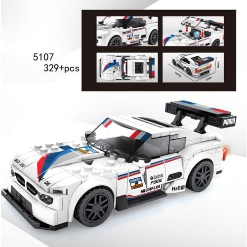 City mini vehicle Rally racing building block racers figures Germany Famous brand M4 super sport car bricks educational toys