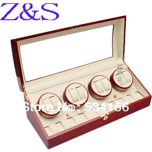 Watches boxes 8+9 authentic Luxury piano paint 4 swivel plate automatic watch winder ,automatic watch winder