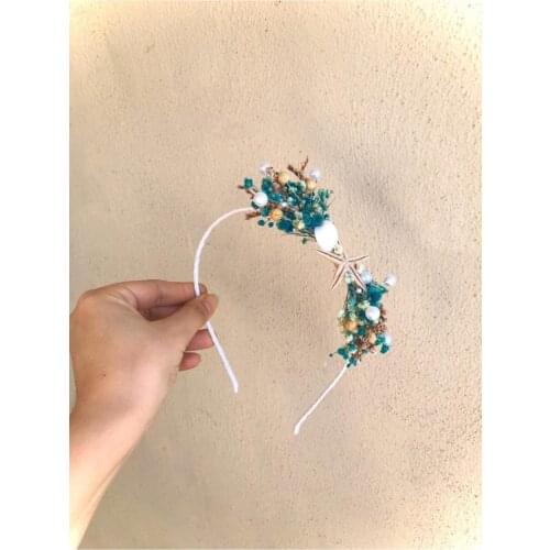 Handmade crown bride crown spring flowers baby shower dried flowers mothers crown birthday tiara newborn custom design