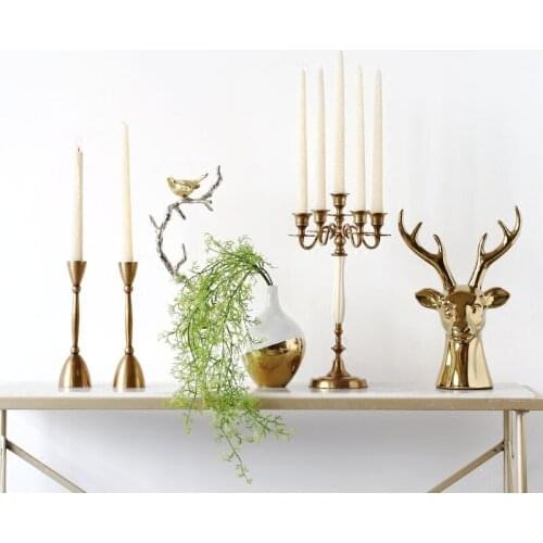 Brass candlestick table candle decoration wedding party decoration