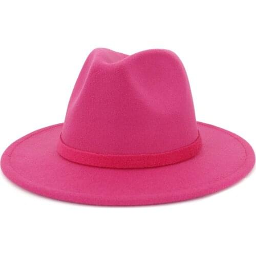 Men Fedora hats women Simple woolen hat jazz hats British style hat Fashion hat autumn winter big along Multicolor hat