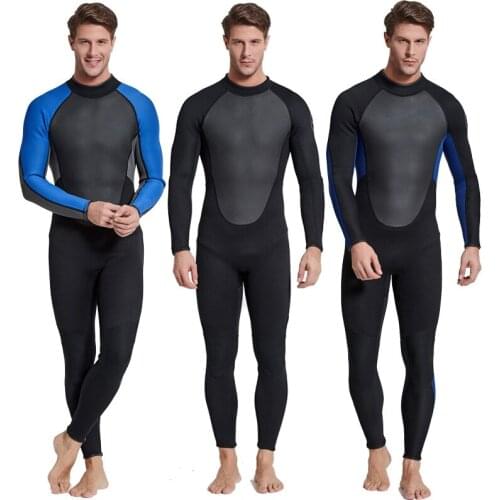 Sbart Male Mens 3 mm Long Sleeve Wetsuit Surf Spearfishing Swimwear Scuba Diving Jumpsuit Keep Warm Nylon Sunscreen Steamer Suit