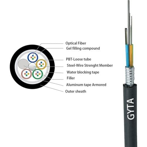 Manufacturer Pricing Outdoor GYTA 4 6 12 Core Fiber Optic Cable Aireal Single Mode Fiber Optic Cable Non-Armored