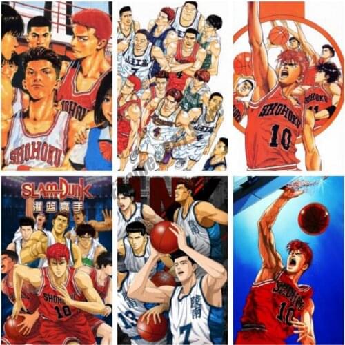 Wall Art Canvas Painting Slam Dunk Anime Sakuragi Flower Road Rukawa Kaede Posters and Prints Pictures Living Home Decoration