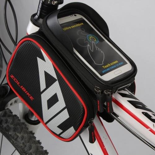 New Waterproof Touch Screen Bicycle Bag Frame Front Top Bike Bag Double Pouch Cycling Bag big in Cell Phone Accessories