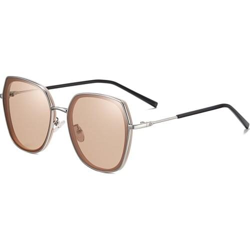 2021 New Women Metal Polygon Travel Driving Outdoor Polarized Sunglasses Gradient Lens Fashion Glasses UV400