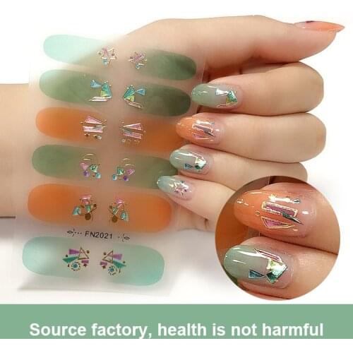 New 3D Crystal Nail Stickers Full-stick Gradient Glass Nail Polish Gemstone Stickers Fashion DIY Glamour Nail Art Tools