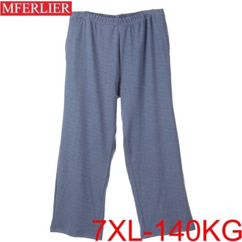 Autumn winter men Thermal underwear 7XL Waist 145cm 6XL 5XL Plus size underwear pants 2 colors