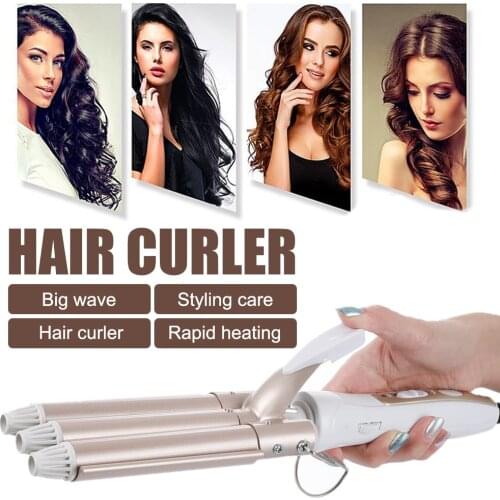 Professional Hair Curling Iron Ceramic Triple Barrel Hair Styler Hair Waver Styling Tool Hair Curler Salon Electric Curling Wand