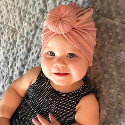 10pcs/lot New Newborn Rose Knot Caps Soft Cotton Blend Hat Clothes Accessories Baby Shower Turban Headwear Birthday Gift