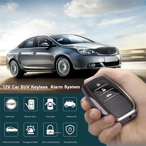 12V Car SUV Keyless Entry Engine Start SUV Keyless Alarm System Push Button Remote Starter Stop Auto Car Accessories Tool