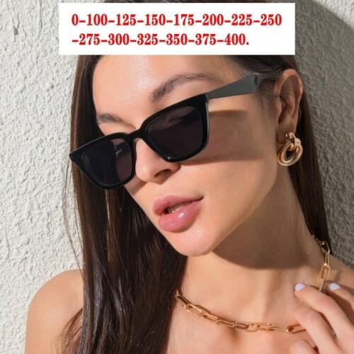Retro Minus Lens Prescription Sunglasses Women Polarized Cat Eye Nearsighted Glasses Men SPH 0 -0.5 -0.75 -1.0-1.5 To -6.0 NX