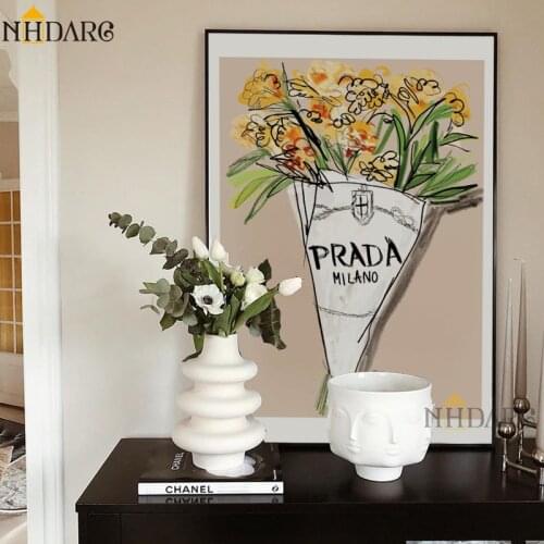 Modern Fashion Vogue Art Poster Canvas Print Painting Wall Pictures Flower Plant for Living Room Home Decoration