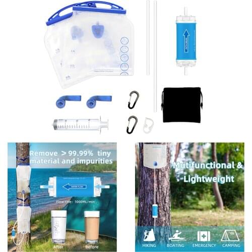 Outdoor Water Filter Gravity Purifier Filtration System Emergency Camping Preparedness