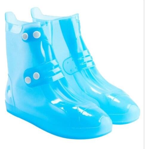 High-Top Anti-Slip Thicken Rain Shoes Cases PVC Waterproof Rain Shoes Covers Reusable Rain Boots Covers Unisex Anti-skid Elastic