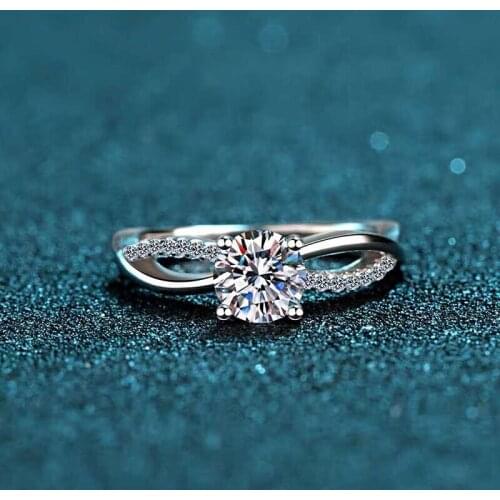 Crackling moissanite gemstone ring for women jewelry engagement ring for wedding 925 sterling silver ring birthday New Year gift