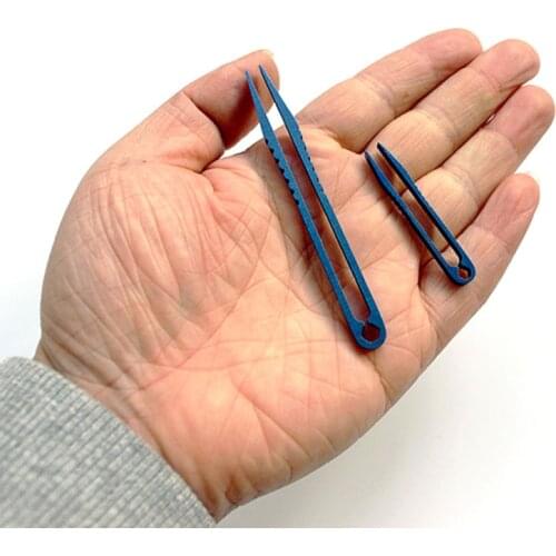 1PC Ultralight Large Small Mini Titanium Alloy Blue Tweezers EDC Outdoor Camping Portable Pocket Tool Health Metal Tweezers