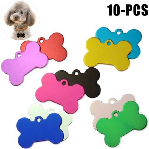 10Pc Pet Dog ID Tag Personalized Puppy KittenS Name ID Tags Multicolor Anti-Lost Cat Dog ID Tag Without Engraving Dogs Supplies