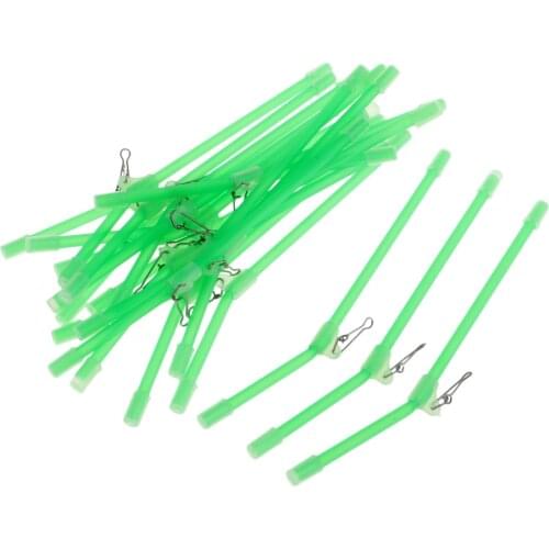 20Pcs Anti Tangle Booms with Strong Snap, Glow in Night Fishing Rig Bent Booms