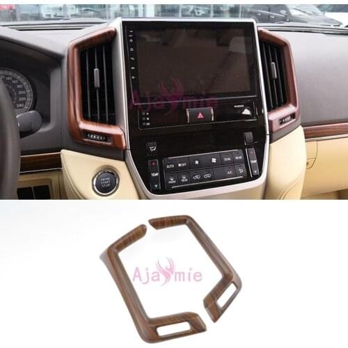 2016-2018 Interior Moulding Trim Wood Color Center Control Vent Cover Panel Car Styling For Toyota Land Cruiser 200 Accessories