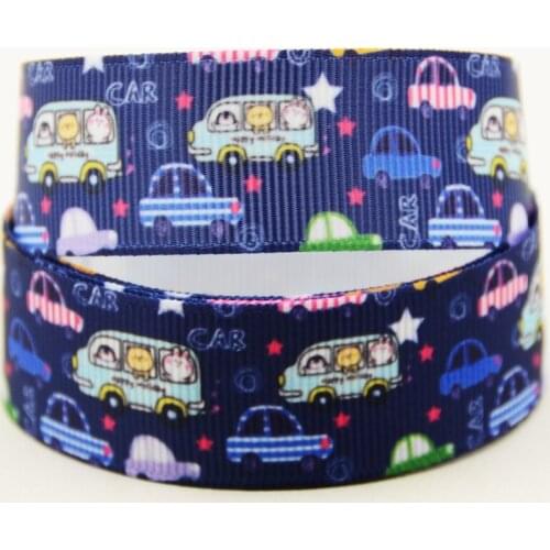 22mm 25mm 38mm 75mm Car cartoon printed Grosgrain Ribbon party decoration 10 Yards X-04410