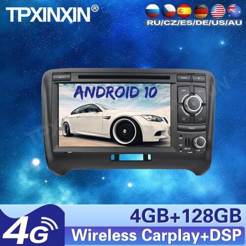 4+128G For Audi TT 2006-2013 Android10.0 Car Radio Stereo Tape recordr Multimedia video player GPS Navigation HeadUnit Carplay