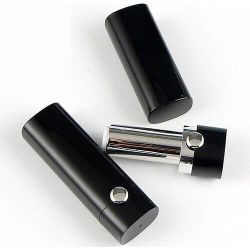 Black Lip Balm Tube Empty Cosmetic Tool Fashion Refillable Lip Gloss Container With Lid Plastic Lipstick Tube 12.1mm 50pcs/lot