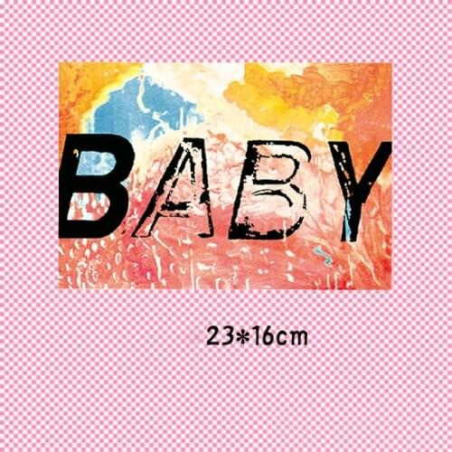 Colors Patches BABY Letter 3D Printed Patch Transfer Iron On T-shirt Sweater Women Children Clothes Patch Washable Sticker