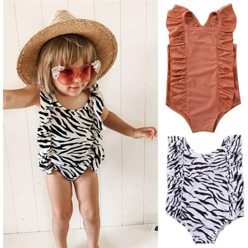 PUDCOCO Newborn Baby Girls Kids Ruffle Swimwear Swimsuit Swimming Beach Summer Clothes Tops 1-6Y