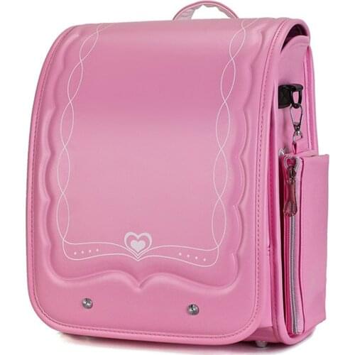 Children PU leather school bag with pencil case grils and boys Japanese style Orthopedic backpacks waterproof students book bag