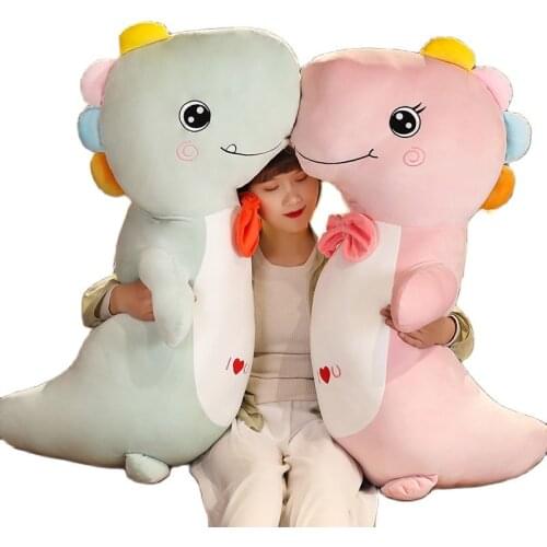 Dinosaur long strip down cotton pillow creative mbroidery pattern comfortable fabric couple birthday gift removable and washable