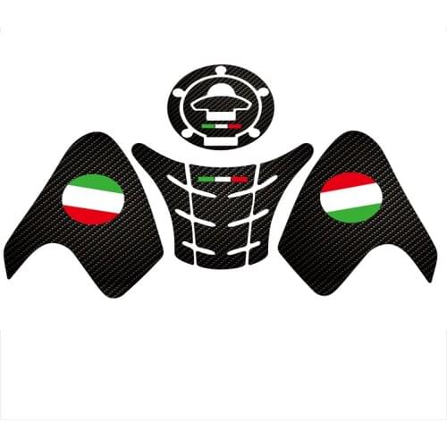 FOR Ducati 797 821 1200 Fiber texture Motorcycle Fuel Tank Pad Cap Decals Gas Cap Sticker