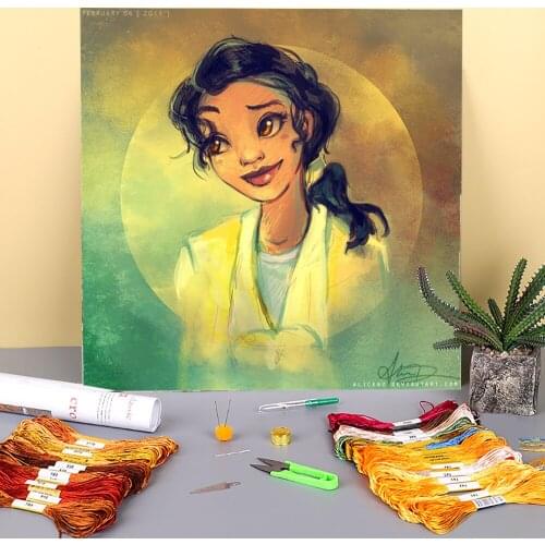 Doodles Printed Fabric 11CT Cross-Stitch Embroidery Kit DMC Threads Painting Craft Knitting Sewing Counted For Package