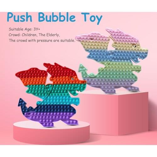 2021 New Fidget Toys Push Bubble Silicone Cup Mat Macaron Rainbow Color Dinosaur Squeeze Stress Relief Funny Toy for Kid Adult