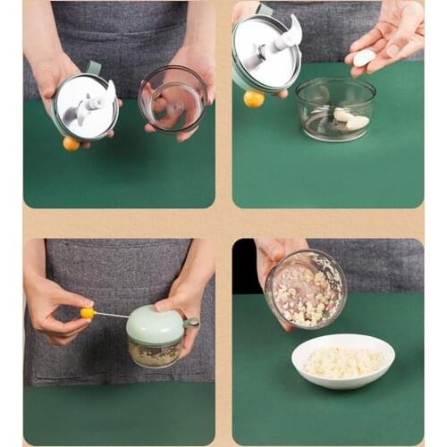 Garlic Blender Effective Practical Stainless Steel Hand-pulled Sharp Garlic Chopper for Home