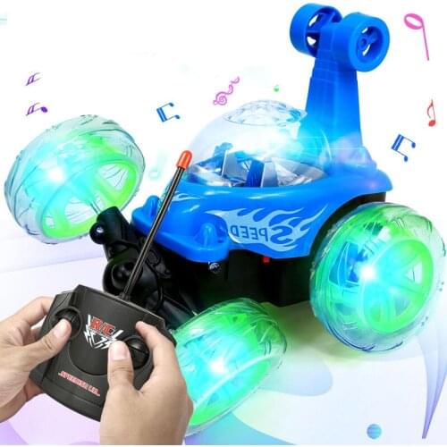 Mini RC Car Charging Light Music Electric Remote Control 360 Rollover RC Dump Truck boys Toys for Children