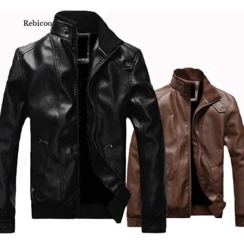 Mens Leather Jackets Classic Motorcycle Jacket Male Plus Faux Leather Jacket Men Autumn Winter Vintage Outwear