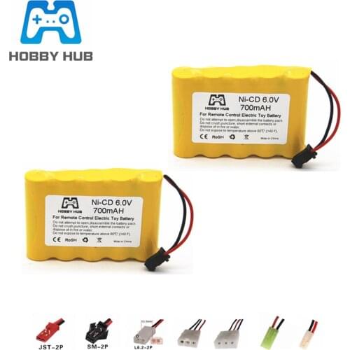 6v 700mAh Ni-CD Battery For Rc Toys Car boat Trucks Tanks Trains Robots parts nicd battery 6v AA rechargeable battery pack 2pcs
