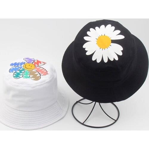 New Floral Pattern Bucket Hat Summer Hats For Women Fisherman Hat Cotton Foldable Female Sunscreen Shade Printed Caps