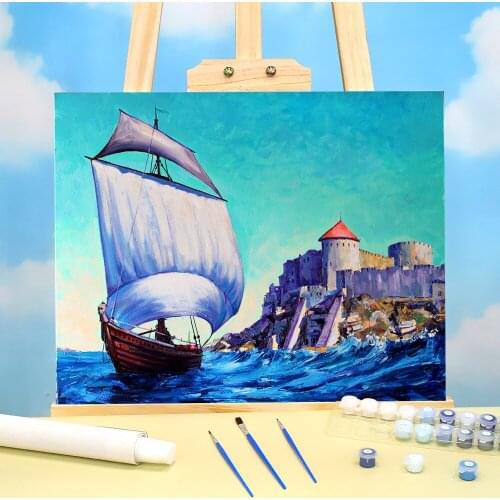 Landscape Seagull Spas Coloring By Numbers Painting Package Acrylic Paints 40*50 Oil Painting Decoration Crafts Wholesale