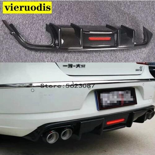 Suitable for Volkswagen Passat CC spoiler 2009-2017 Shark style with LED light diffuser bumper guard carbon fiber rear lip