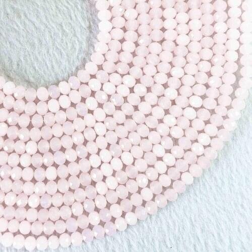 Charms pink jades crystal glass 3*4mm 4*6mm 5*8mm 8*10mm rondelle faceted loose beads 15"B736